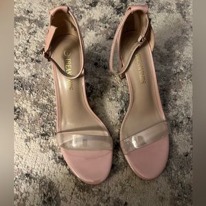 Nude Patent Clear Strap Sandals